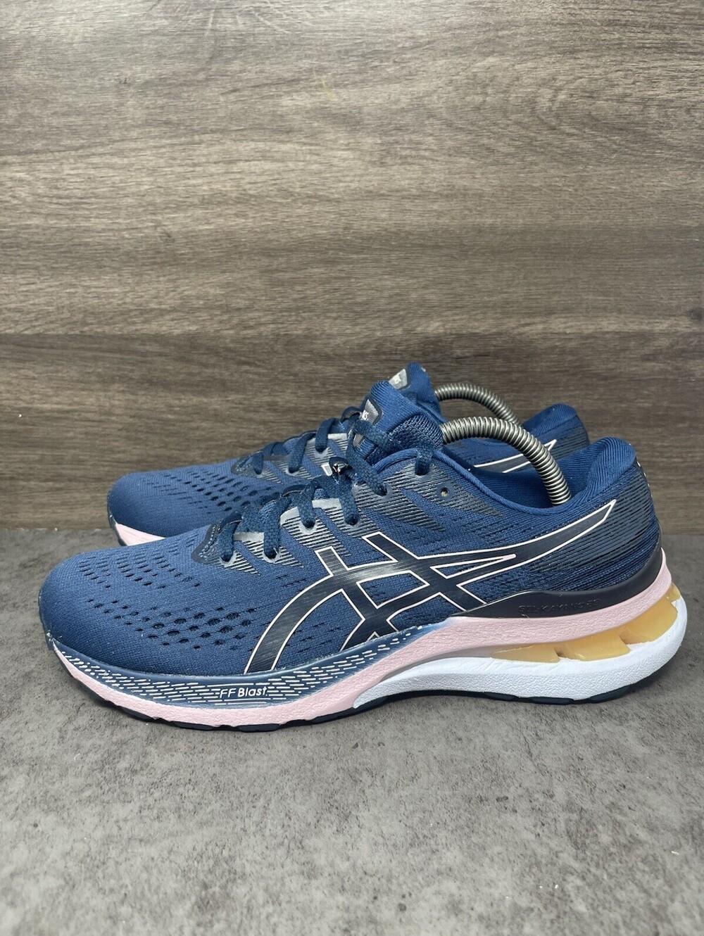ASICS Gel Kayano 28 Womens Size 10 Blue Pink Stability Running Shoes 1012B047